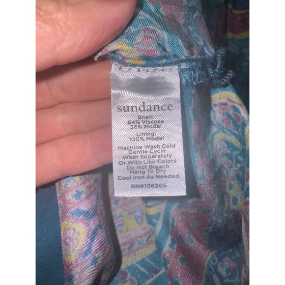 NWOT Sundance Boho Maxi Dress Floral Print Slip Blue/Pink M Gypsy Santa Fe - Picture 9 of 11